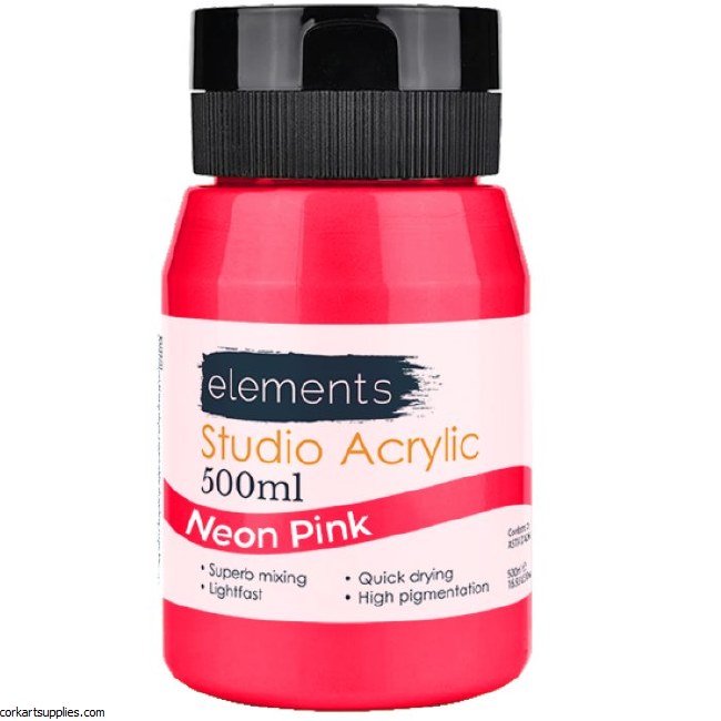 Elements Acrylic 500ml Neon Pink