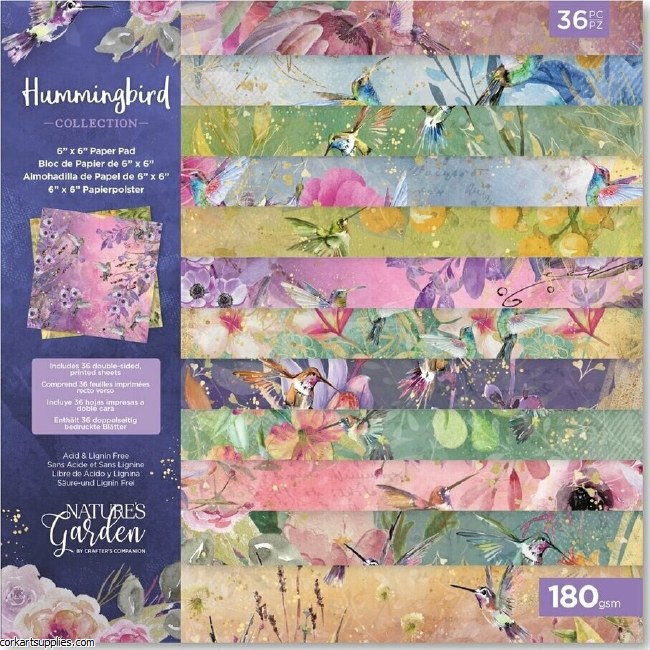 Crafter's Companion Hummingbird 6x6 Inch Paper Pad