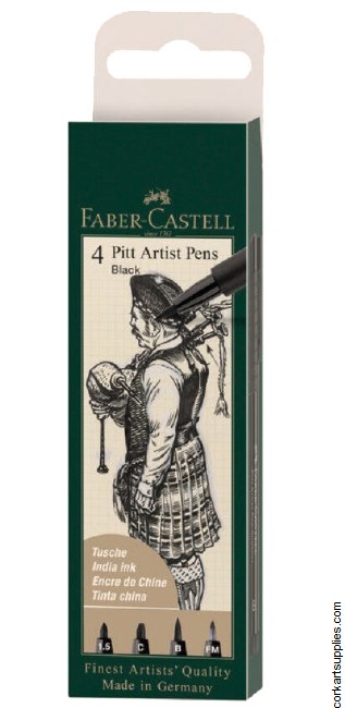 Faber Castell Pitt Artist Pens 4pk India Ink