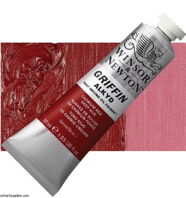 Griffin Alkyd Fast Drying Oil 37ml Cadmium Red Deep Hue