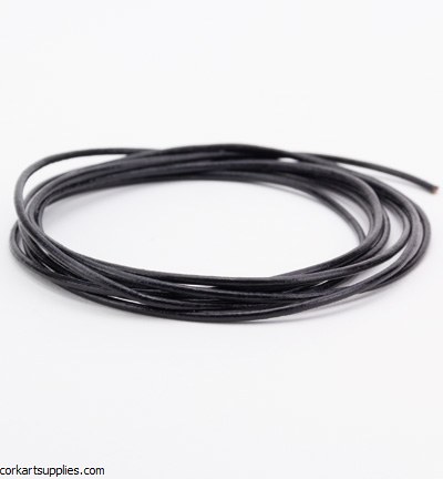 Leather Cord 2mm Black x2 Mtr