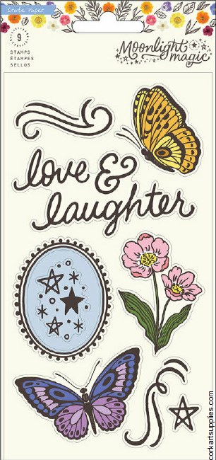 American Crafts Moonlight Magic Clear Stamps (9pcs)