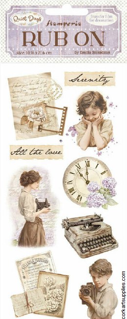 Stamperia Quiet Days Rub On 8,33x2,36 Inch Vintage Treasures
