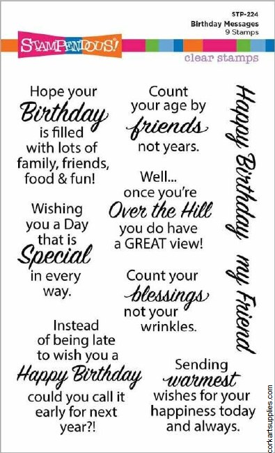 Stampendous Birthday Messages Clear Stamp Set