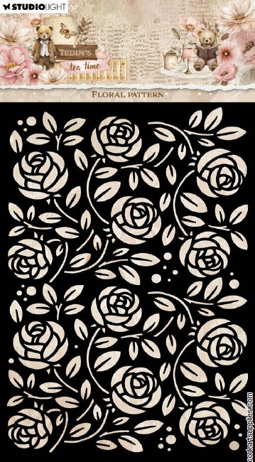 Studio Light Teddy's Tea Time Mask Floral Pattern