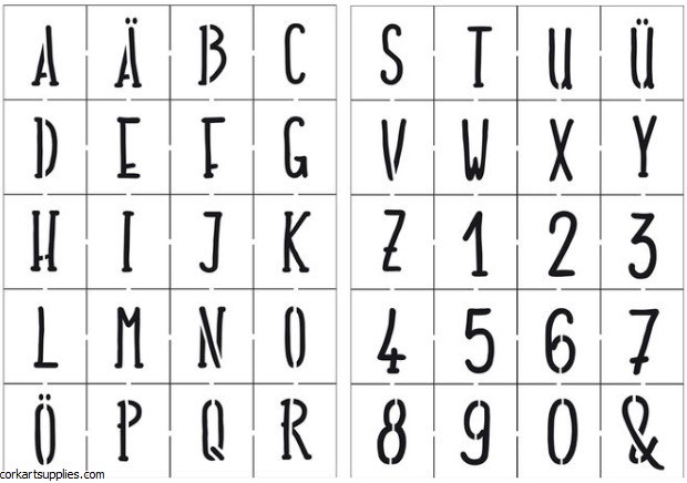 Stencils Viva Alphabet Capital Letters & Numbers 2pk