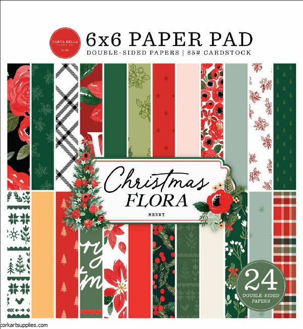 Carta Bella Merry Christmas Flora 6x6 Inch Paper Pad