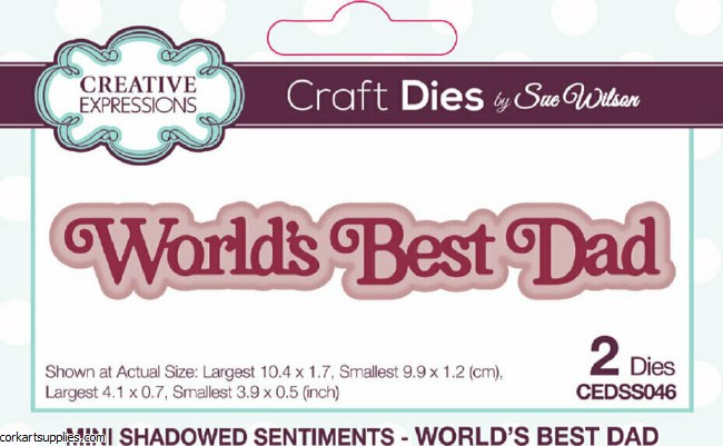 Creative Expressions Sue Wilson Craft Die Mini Shadowed Sentiments World's Best Dad