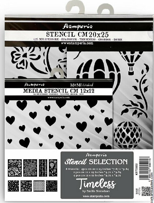 Stamperia Timeless Thick Stencil Selection (8pcs)