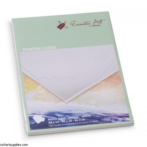 Encaustic Wax Cards Mix White