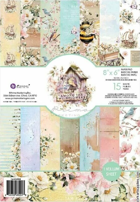 Prima Marketing Among The Wildflowers 6x8 Inch Paper Pad