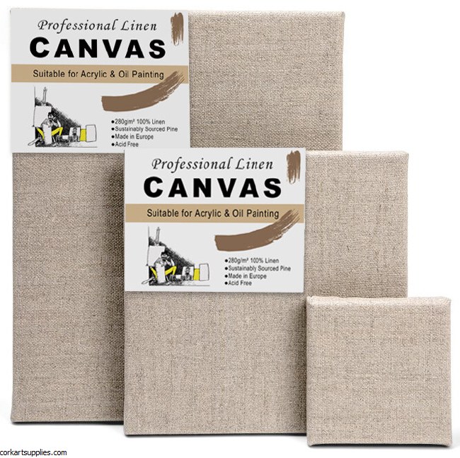 Linen Deep Edge Canvas CAS 20x20x4cm / (7.9 Linen Deep Edge Canvas CAS 20x20x4cm / (7.9