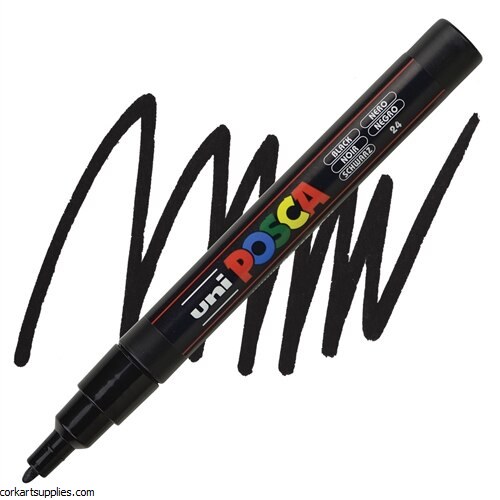 Posca PC-3M Fine Bullet Tip .9-1.3mm Black Posca PC-3M Fine Bullet Tip .9-1.3mm Black