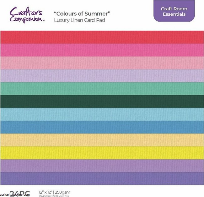 Crafter's Companion Colours of Summer 12x12 Inch Luxury Linen Card Pad