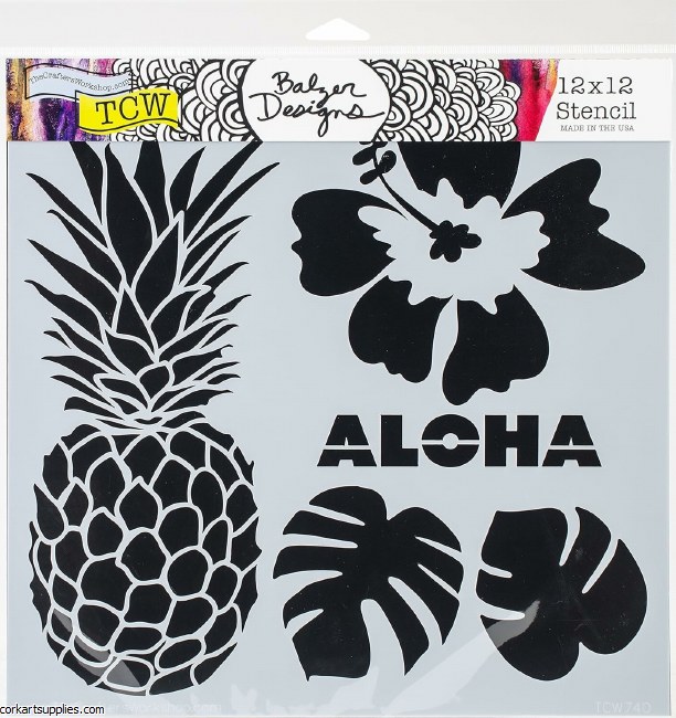 Stencil 30x30cm Aloha