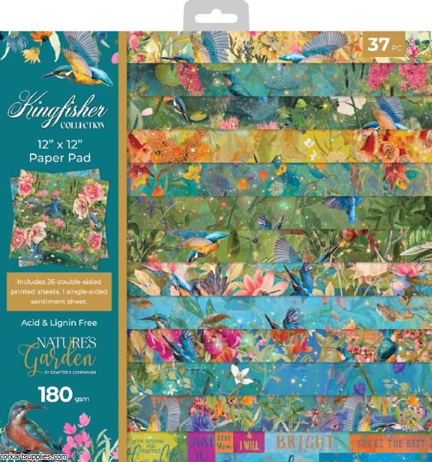 Crafter's Companion Kingfisher Collection 12x12 Inch Paper Pad Crafter's Companion Kingfisher Collection 12x12 Inch Paper Pad