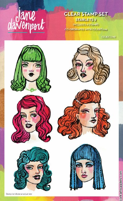 Creative Expressions Jane Davenport Clear Stamp Set Starlets 2  