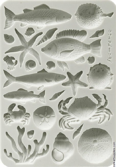 Stamperia Silent Sea A5 Silicon Mould Shells And Fish