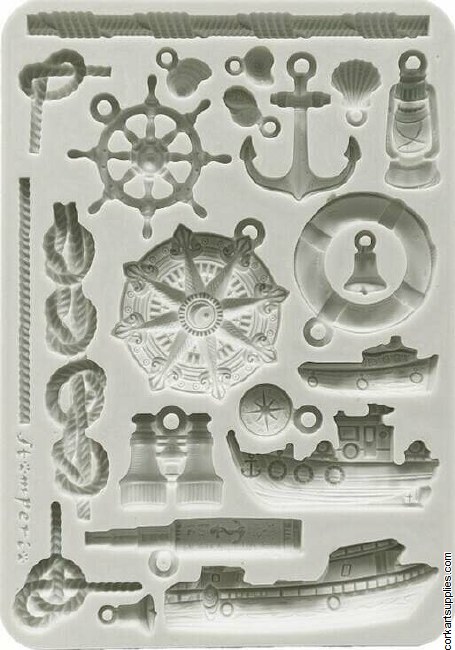 Stamperia Silent Sea A5 Silicon Mould Rudders And Boats
