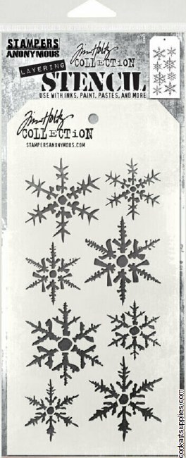 Stampers Anonymous Snowflakes Tim Holtz Layering Stencil