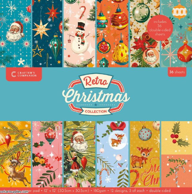 Crafter's Companion Retro Christmas 12x12 Inch Paper Pad