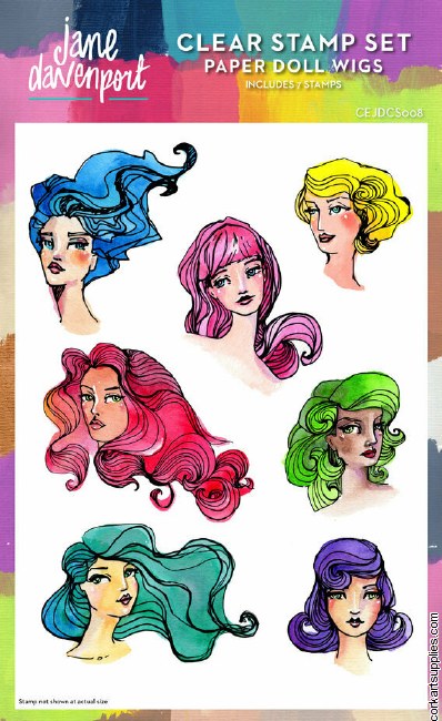 Creative Expressions Jane Davenport Clear Stamp Paper Doll Wigs