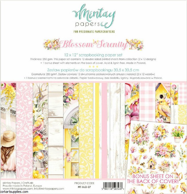 Blossom Serenity 12x12 Inch Scrapbooking Paper Set