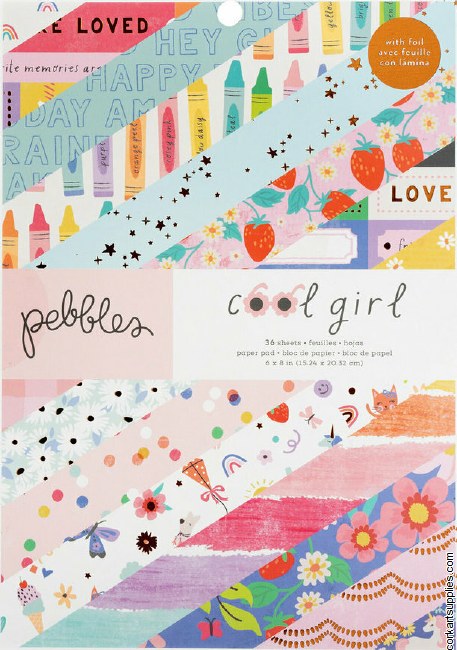 American Crafts Pebbles Cool Girl 6x8 Inch Paper Pad Gold Foil (36 Sheets)