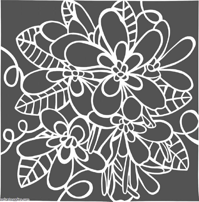 Flower Cluster 6x6 Inch Stencil