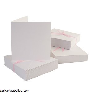 Card & Envelope 100pk Squ White 135mm