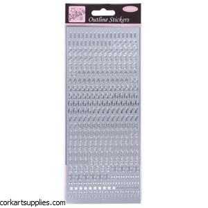 Outline Numbers Small Silver