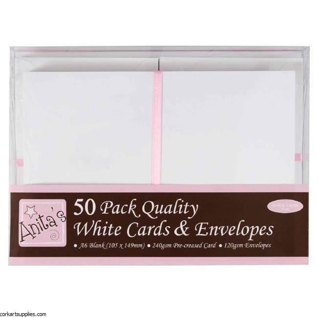 Card/Envelope 50 Pack A6 White Smooth
