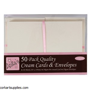 Card/Env 50pk A6 Cream Smooth
