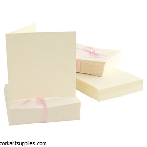 Card & Envelope 100pk Square Cream 135mm