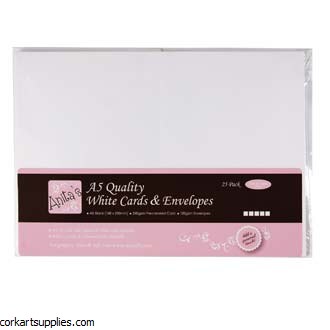 Card/Envelope Blank A5 148x210mm White 25pk