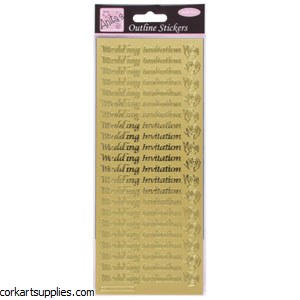 Outline Wedding Invite Gold