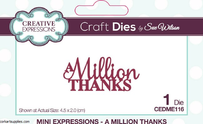 Creative Expressions Sue Wilson Craft Die Mini Expressions A Million Thanks
