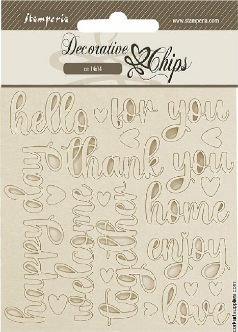 Chipboard Stamperia Golden Harmony Words 14x14cm