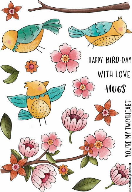 Creative Expressions Jane's Doodles Clear Stamp Set Birdsong Blooms