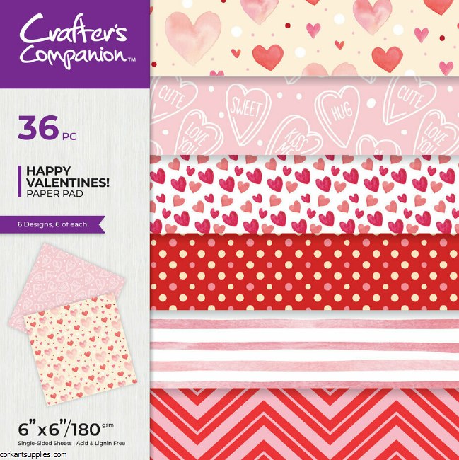 Crafter's Companion Happy Valentines! 6x6 Inch Paper Pad