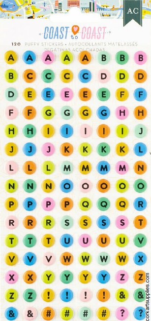 American Crafts Coast to Coast Stickers Puffy Alpha (120pcs)