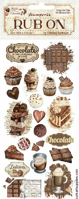 Stamperia Coffee And Chocolate Rub On 4x8,5 Inch Vintage Sweet Moments