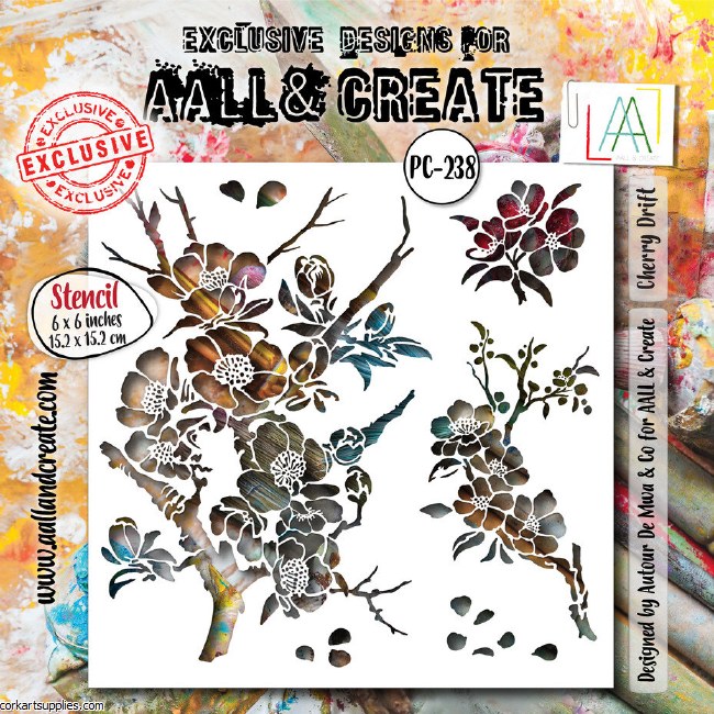 Aall And Create Ethereal Garden Stencil 6x6 Inch Cherry Drift