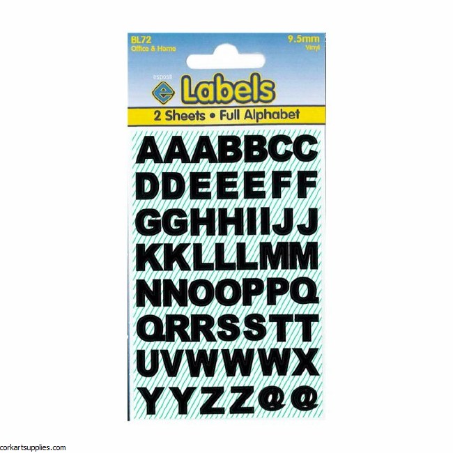Stickers Alpha Black 9.5mm