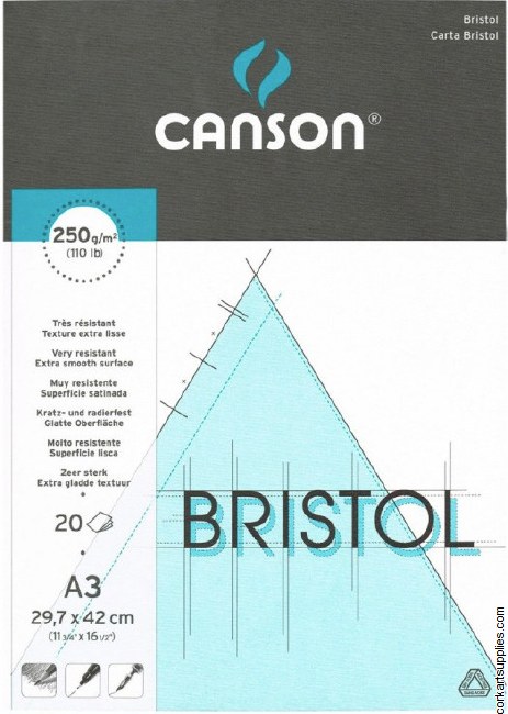 Bristol Pads A3 250g Canson 20 Sheet