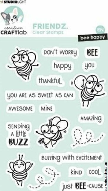 Creative Craftlab Friendz Clear Stamps Bee Happy EN