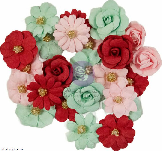 Prima Marketing 25 & Peppermint Flowers Sparkling (24pcs)