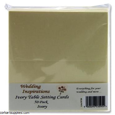 Place Setting Cards 80x40mm Cream 50pk