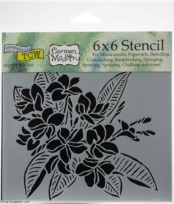 Stencil 15.2x15.2cm Plumeria