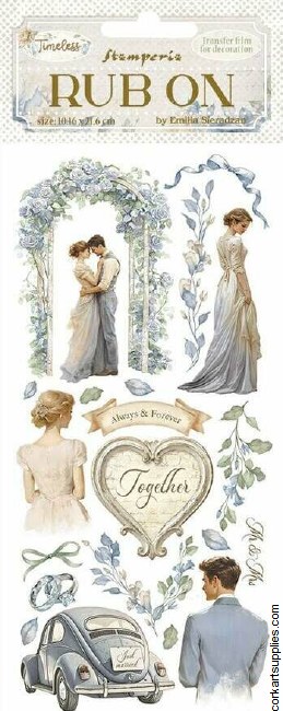 Stamperia Timeless Rub On 4x8,5 Inch Wedding